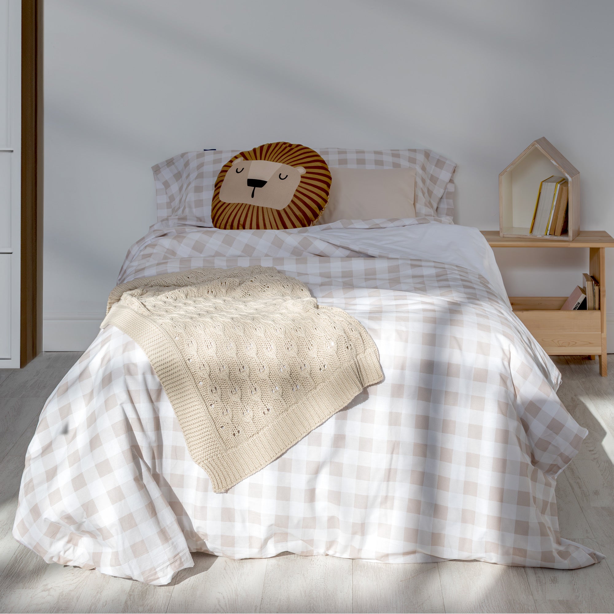 Vichy Duvet cover set Beige - Happyfriday Vichy Duvet cover set Beige - Happyfriday