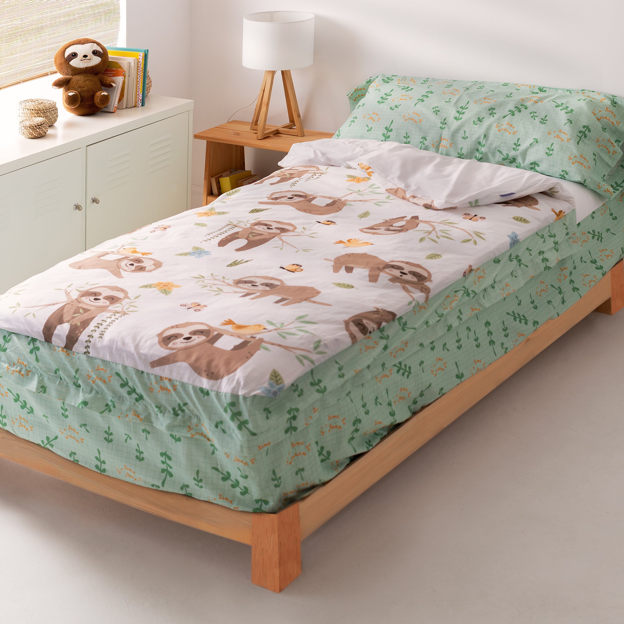 Saco Nórdico Infantil Sin Relleno De Algodón Y Poliéster Con Estampado De Pug – Ajustable Para Camas De 80, 90 O 105 Cm Y Interior De Coralina