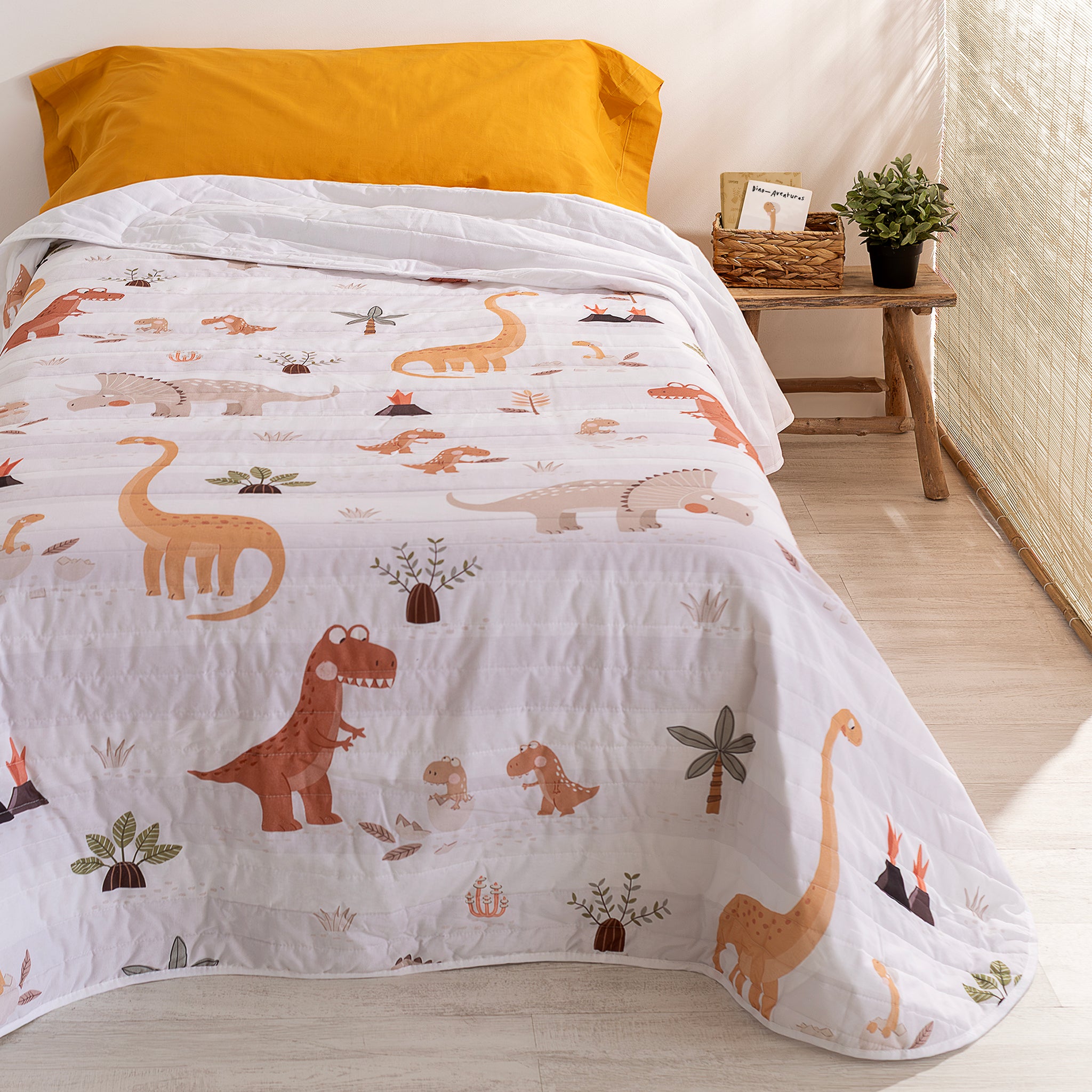 Baby Comfort Set copripiumino e cuscino per bambini, 2 pezzi, 120 x 90 cm, adatto per lettino da bambino (luna fiorita) (12 mesi