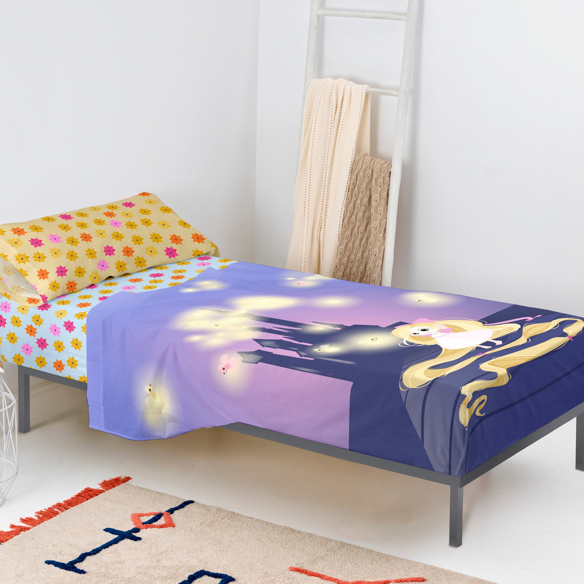 GAMUSI Set di lenzuola per letto da 105 x 190/200, 100% cotone, 3 pezzi, traspirante, morbido, colore acqua
